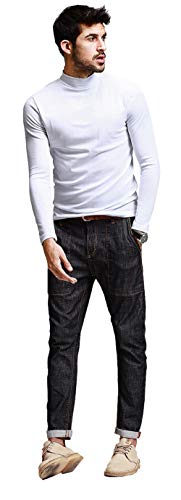 Image of DENIMHOLIC Men's Cotton Full Sleeve High Neck t Shirts for Men, Turtle Neck t Shirt for Men