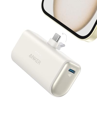Anker Carregador Portátil, Nano Power Bank 5.000mAh com Cabo USB-C Integrado, Carregamento Rápido de até 22,5W, Compatível com iPhone 17/16/15, Samsung Galaxy S22/S23, iPad Pro/Air, AirPods e Mais