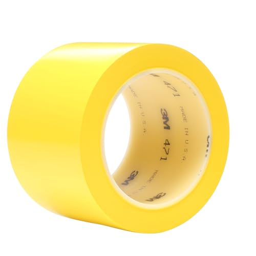 Image of 3M Vinyl Tape 471, 3 in x 36 yd, Yellow, 1 Roll, Yellow Floor Tape, Paint Alternative for Floor Marking, Social Distancing, Color Coding, Safety Marking