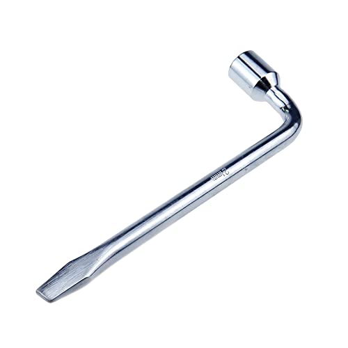 Image of Semetall 21mm Car Spare Tire Lug Wrench with L Type Hexagon Slotted End Socket Repair Tool