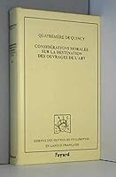 Considérations morales sur la destination des ouvrages de l'art (1815) 2213023972 Book Cover