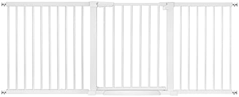 Baby Gate，Dog Gate for Doorways Hallways，Extra Wide Pressure Mounted Wall mounts，Child Gate for Doorways Stairs and House，Retractable Baby Gate for Stairs,Versatile Play Space，White (77-80 in Width)
