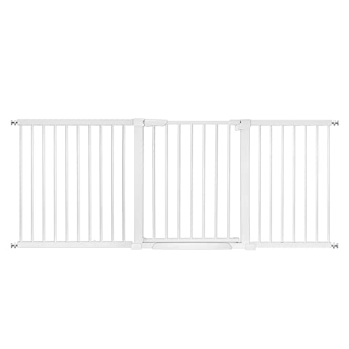 Baby Gate，Dog Gate For Doorways Hallways，Extra Wide Pressure Mounted Wall Mounts，Child Gate For Doorways Stairs And House，Retractable Baby Gate For Stairs,Versatile Play Space，White (77-80 In Width) #TOP2
