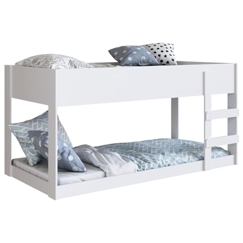 Catálogo de Coppel Muebles Literas los más solicitados. 49 Kingshouse | Litera Doble Individual – Cama con Escalera – para Niños, Adolescentes y Adultos – Litera Infantil Armable – Ideal para Recámara - Color Blanco