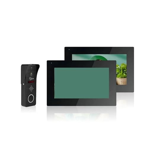 NGBFF Video Timbre, de videoportero con Timbre de Metal for el hogar, Tuya, cámara de videoportero Inteligente, 160°, 4 Cables, Monitor táctil 1080P(7inchB 1v2 B)
