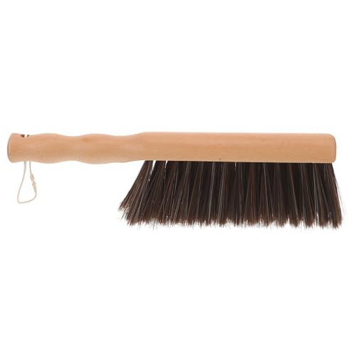 MAGICLULU Brosse pour Cheminée Poignée Ergonomique en Bois et Poils Doux en Pet, Accessoire de Nettoyage pour Jardin et Intérieur, Brosse pour Feuilles et Foyer