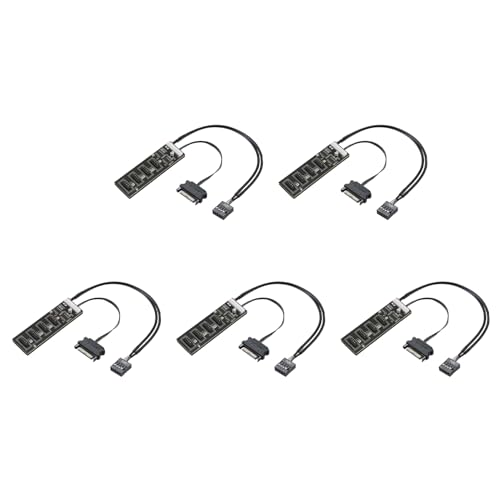 Répartiteur USB 9 broches interne avec câble SATA pour carte mère PC x5