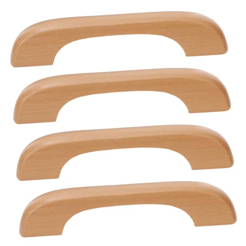 KESYOO 4個 実用的なキッチン扉取っ手 間隔 ブナ材製 キャビネット 引き出し用 木製家具プルハンドル 快適グリップ 安定取り付け モダンシ