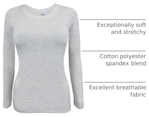 Image of Natural Uniforms Women's Long Sleeve Underscrub T-Shirt - Cotton Blend Scrub Base Layer for Nurses & Medical Professionals