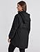 Hanna Nikole Women's Hooded Rain Jacket Plus Size Warm Fleece Waterproof Outdoor Long Rain Coat Black Windbreaker Pockets 3X