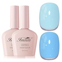 2 PCs 10ml Gel Nail Polish Set,Sky Blue and Light Blue Gel Polish Colors for Spring Summer,Long Lasting,DIY Nail Art at Home or Manicure Salon