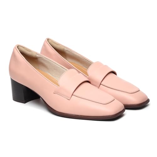 Image of YOHO Bliss Heel 001 Slip-on Loafers for Women | Comfortable & Stylish Block Heeled | Fashion Moccasins with Footpharma Footbed | Perfect for Casual, Formal Shoe