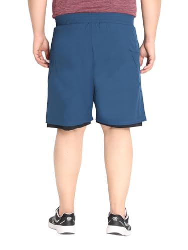 Image of CHKOKKO Men Shorts for Gym Sports or Running | Dry-Fit Fabric Single Layered Active Summer Workout Wear Knee Length Regular Fit | Elastic Waist with Front and Back Pockets