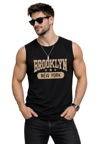 Image of JUGULAR Tank Tops Sleeveless T-Shirt for Men Gym Wear Vest Printed Stylish Round Neck Running for Sports Workout Fitness & Casual or Beach Wear