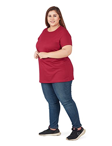 Image of CUPID Women Plus Size Comfortable Cotton Casual T-Shirt, Sleep, Night, Yoga, Daily Gym n Lounge Wear Short Tops for Ladies