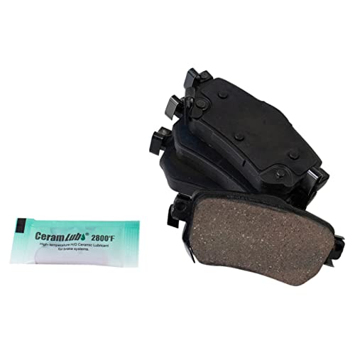 Image of TRQ Rear Brake Pad and Rotor Set Ceramic Coated Rotors Compatible with 2018-2021 Nissan Leaf 2018-2020 Rogue 2019 Rogue Sport