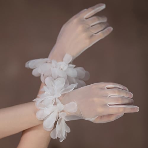 Wedding Gloves Short White Bride Gloves Dressing Gloves for Women and Girls3