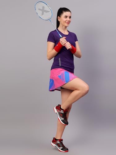Image of Vector X Women Girl Sublimated A-line Stretchy High Waist Skirt /Pleated Skirt /Tennis Racket Skirt /Mini Flared Skater Skirt for Effortless Athletic Style (Pink)