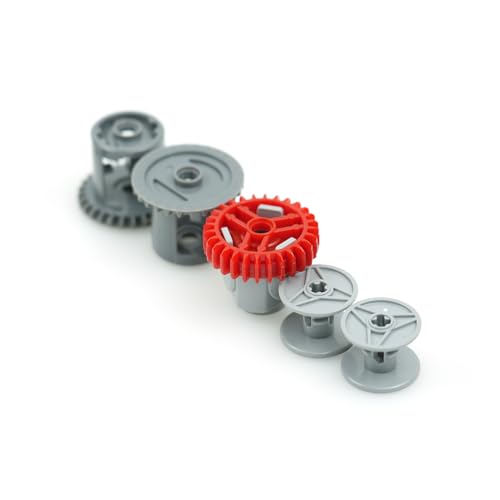 Image of BroTex Technical Parts Pieces Building Set Accessories, Gears Pins Connectors Wheels Axles Racks Differentials, Engine Kits Cars Compatible Major Brands