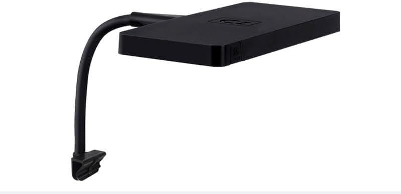 RGB+UV LED Aquarium Light, Full Spectrum Plant Grow Lamp, Black Aluminum, L-Shaped Clamp Mount, 9W, Modern Style