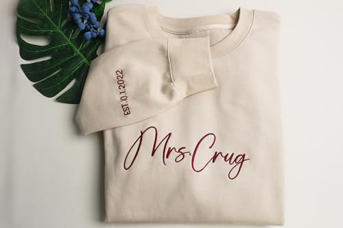 Custom Embroidered Mrs. Sweatshirts, Embroidered Bride Sweatshirt, Future Mrs Hoodie, Honeymoon Sweatshirt, Best Friend Wedding Egagement Gift, Bachelorette Party Gift Multicolor3