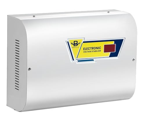 Image of Breville 4kVA Digital Double Booster Voltage Stabilizer AC Upto 1.5 Ton AC | 130V-285V | Digital Display | Low & High Voltage Protection for Inverter, Split & Window AC | 3-Year Warranty (White)