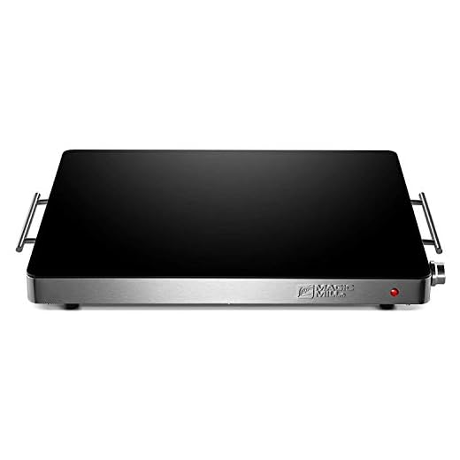 Magic Mill Extra Large Food Warming Tray | Electric Server Glass Top Hot Plate, with Adjustable Temperature Control, for Buffets, Party, Restaurants, House Parties, Party Events (21" x 16")