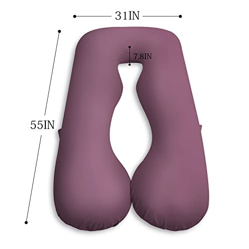Meiz Pregnancy Pillow,Cooling Silky Pregnancy Pillows For Sleeping,Full Body Maternity Pillow For Pregnant Woman With Cooling Silky Jersey Cover,Dark Purple #TOP2