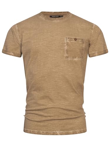 Indicode Herren INKilmon T-Shirt mit Rundhals-Ausschnitt aus 100% Baumwolle | Herrenshirt Sommershirt Dune, M