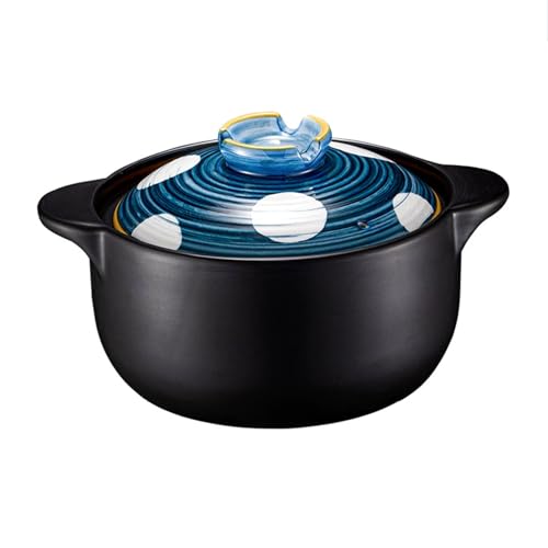 Ceramic Casserole Pot, Hand-Painted and High-Temperature Resistant, Ideal for Claypot Rice, Slow Cooking, and Braising