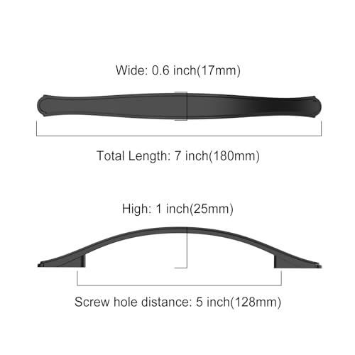 Image of Asidrama 10 Pack 5 Inch(128mm) Matte Black Kitchen Cabinet Handles Cabinet Pulls Kitchen Cabinet Hardware for Cupboard Drawer Pulls