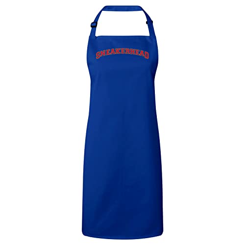Tablier cuisine bleu Sneakerhead : cuisinez avec style lors de vos soirées streetwear entre amis