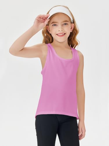 Image of Haloumoning Girls Athletic Tank Tops Racerback Sleeveless Dry Fit Active Sports Running Yoga Shirts