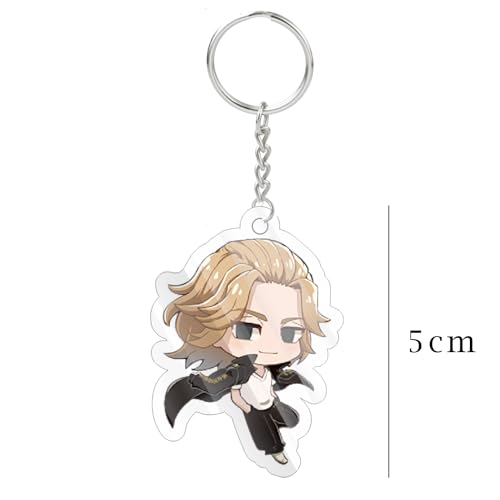 Image of Careflection Tokyo Revengers Keychain, Cartoon Anime Acrylic Collectible Key Ring Novelty Pendant Accessory for Anime Fans