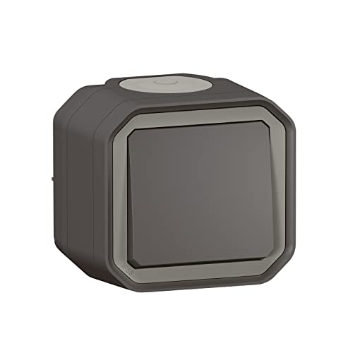 LEGRAND - Interrupteur Mural Etanche Simple ou Va-et-vient 10A Plexo - Commande d'Éclairage Complète Prête à Installer - Pose en Apparent - Fabriqué En France -...