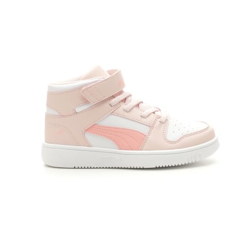 PUMA Kids Girls Rebound Layup High Sneakers Shoes Casual - Pink, White