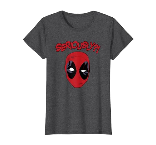 Image of Deadpool Seriously T-Shirt, Women, Dark Heather Grey, X-Large