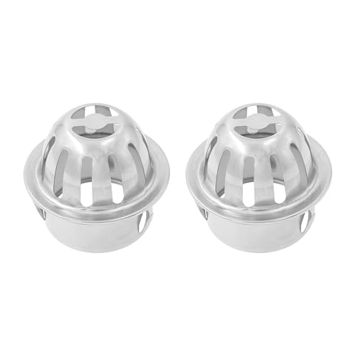 Roof Floor Drain,SAFYY 304 Stainless Steel Roof Drain Dome,Balcony Roof Dome Drain Cover,Yard Outdoor Anti Blocking Strainer,Gardens Gutter Cleaning Tool,Rain Bucket Drainage Parts (2, 50mm/1.97")