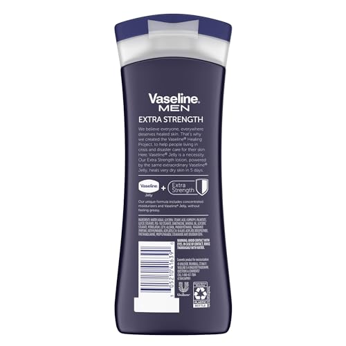 Image of Vaseline Men Healing Moisture Hand and Body Lotion Extra Strength 10 oz (Pack of 2)