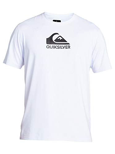 Quiksilver Men's Solid Streak SS Short Sleeve Rashguard SURF Shirt, White, L