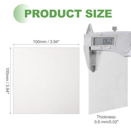 Image of MECCANIXITY Titanium Plate Sheet, TC4 (Gr5) Ti 100x100x0.6mm Heat Resistant Titanium Alloy Sheet High Strength to Weight Ratio for CNC Machining, Racing Applications
