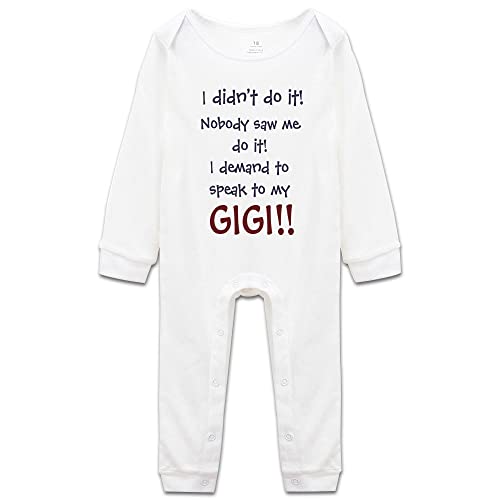 DOQOSESHY I Demand to Speak to My Gigi Cute Baby Bodysuit Rompers Short Sleeve/Sleeveless/Long Sleeve