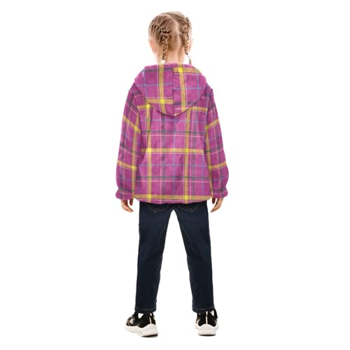 GuoChe Buffalo Plaid Scotland Purple Boys Fleece Jacket4