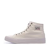 Tommy Jeans Mid Cut Long Lace UP Vulc, Zapatillas Hombre, White, 43 EU