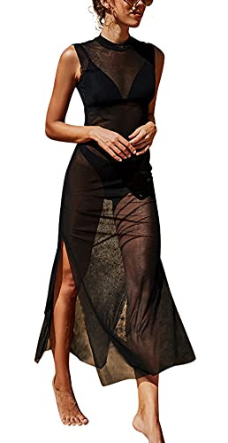 Loalirando Damen Mode Streetwear Transparent Kleid Party Clubwear...