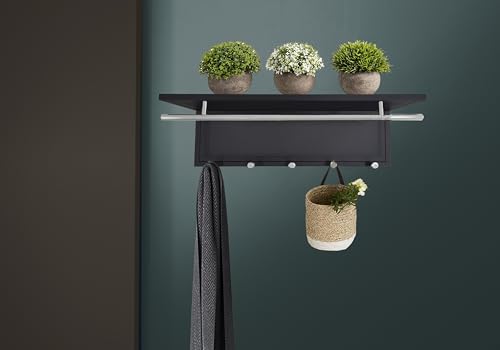 SRBYWAFY Metal Powder Coating Hook Wall Mounted with Shelf, Sturdy
