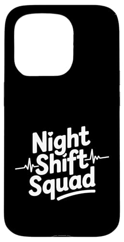 Night Shift Squad Funny Say Healthcare EKG �n�[�g�r�[�g �X�}�z�P�[�X iPhone 15 Pro �p