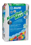 'Keraflex Maxi S1', malta flessibile sottile e centrale, malta adesiva flessibile, spessore massimo 15 mm, grigio (1 sacco da 25 kg)