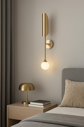 Image of blissbells Golden Leaf-Inspired LED Wall Light - Modern Decorative Sconce for Living Room, Bedroom & Hallways (Gold Leaf Sconce)