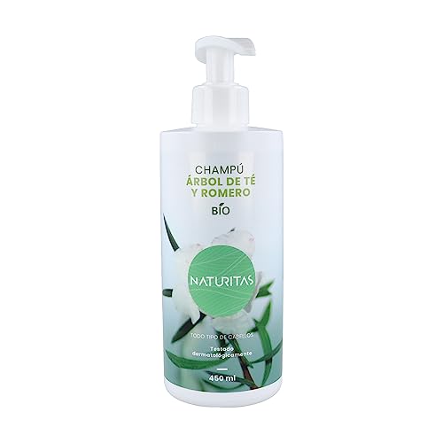 Champú Árbol de Té y Romero 450 ml bio Naturitas Essentials | Champú Anti-picazón | Contraataca a los piojos